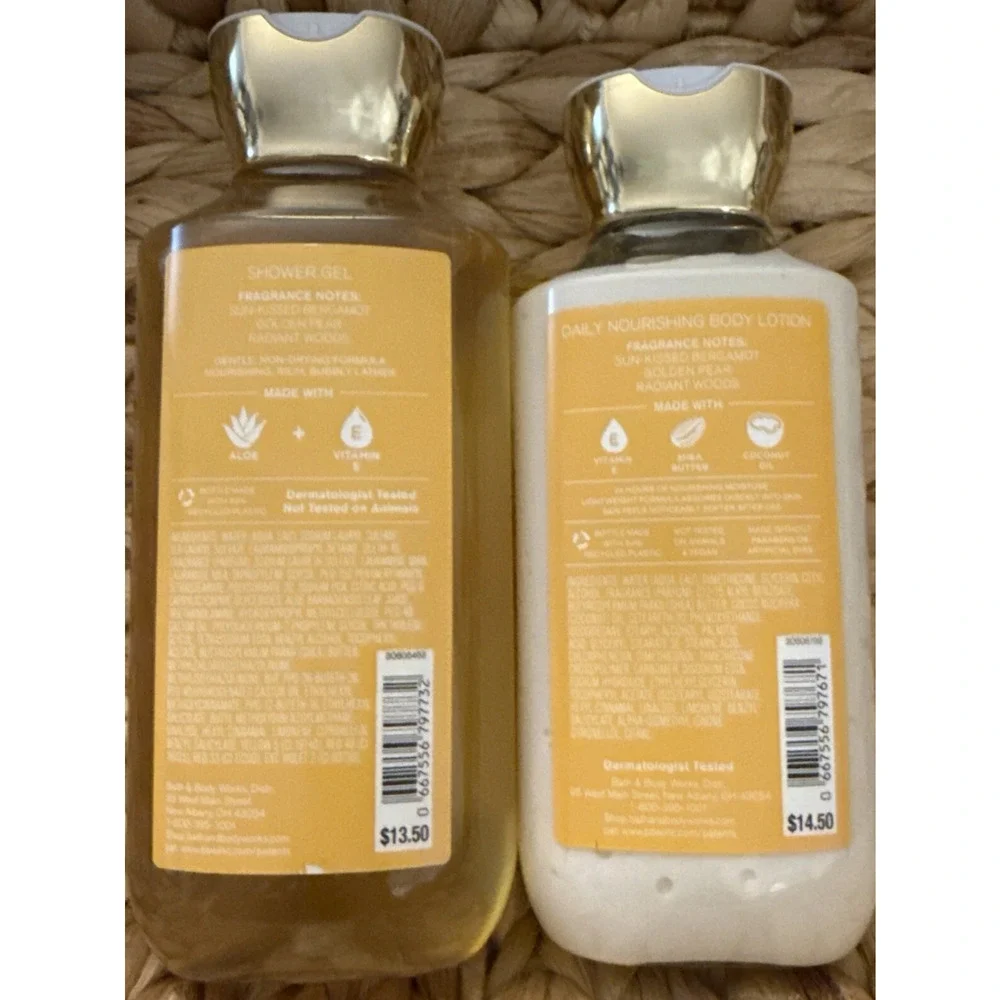 2x Bath & Body Works GOLDEN HOUR COAST Shower Gel & Body Lotion SET ~ FREE SHIP